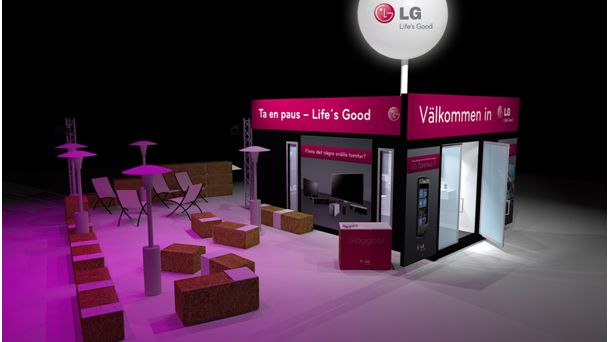 Pausa i julruschen med LG på Norrmalmstorg