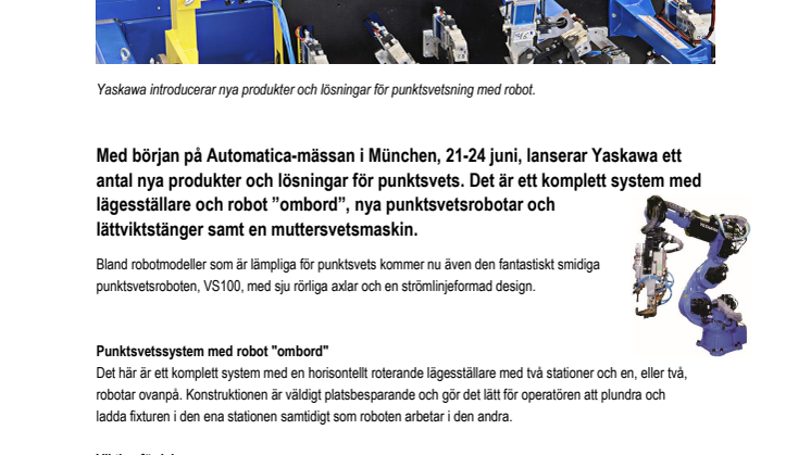 Punktsvetsning från Yaskawa
