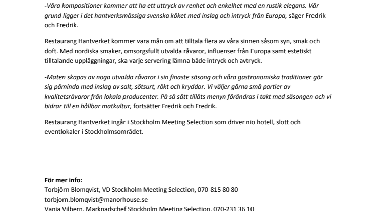  Restaurang Hantverket satsar på äkta mathantverk