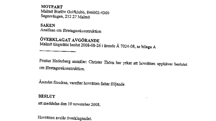 Malmö Burlöv Golfklubb - Rekonstruktion