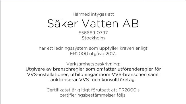 Hos Säker Vatten är det ordning och reda!