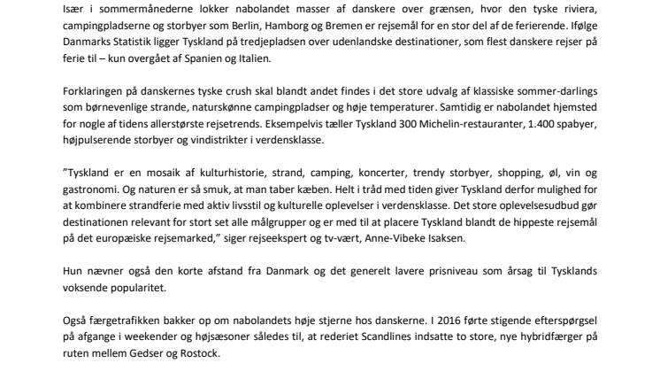 Danskerne er varme på tysk sommerferie