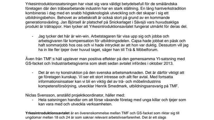 Cajsa Ivarsson – ett lyckat exempel med Yrkesintroduktionsavtalet