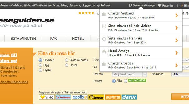 Nu kan du se dina senaste sökningar  