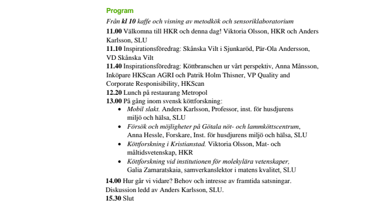 ​Köttmöte: Svensk köttforskning och framtid