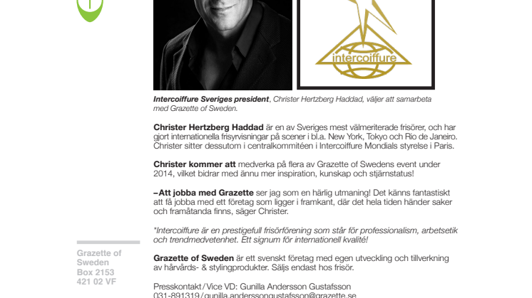 Pressrelease Christer Hertzberg Haddad