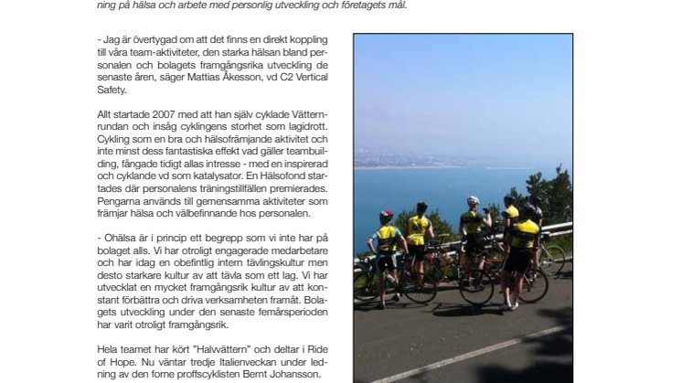  Ökad hälsa och starkare team. Uppsalaföretaget som kör eget Giro di Italia  