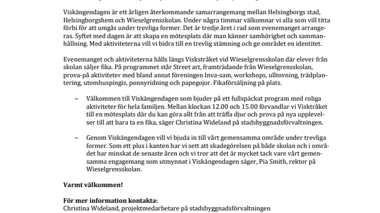 Välkommen till Viskängendagen