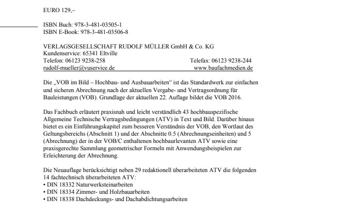 VOB im Bild – Hochbau- und Ausbauarbeiten