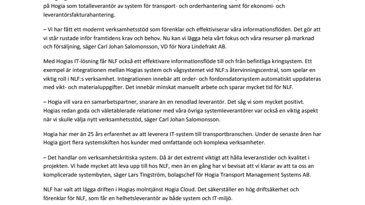 NLF effektiviserar sina informationsflöden med Hogias IT-system