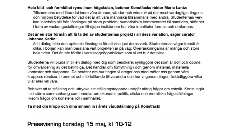 Konstfacks Vårutställning 2014 vänder och vrider på det vardagliga