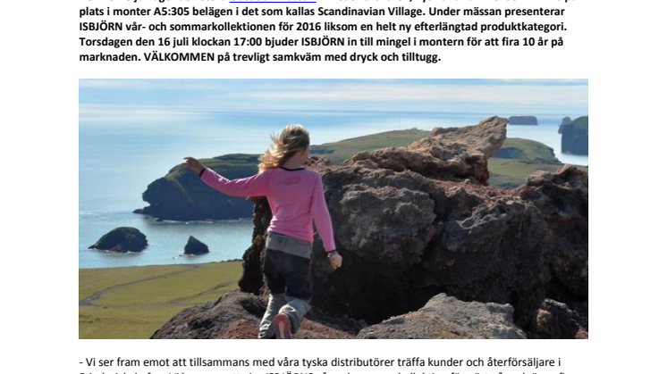 ISBJÖRN presenterar ny produktkategori på mässan ”Outdoor” i Tyskland