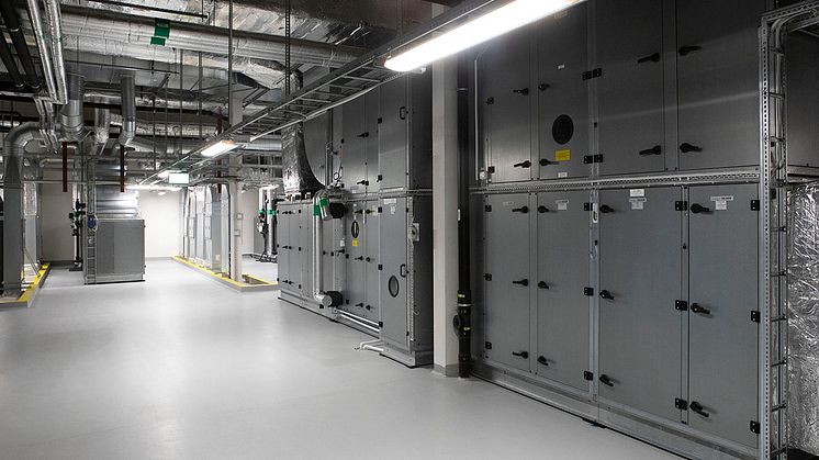 Ventilationsutrymme vid Karolinska Universitetssjukhuset i Huddinge.