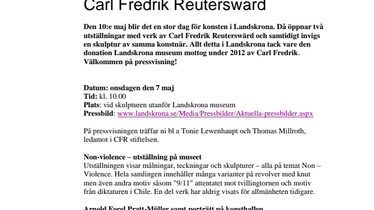Trippelinvigning med verk av Carl Fredrik Reuterswärd