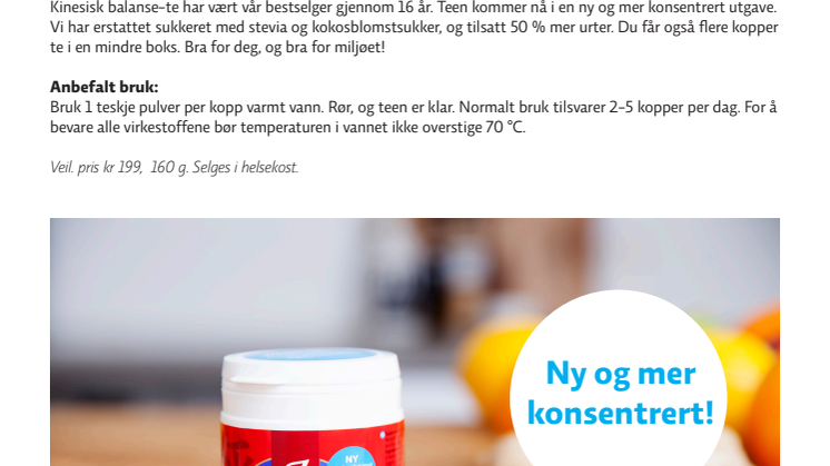 Kinesisk balanse-te med 21 urter