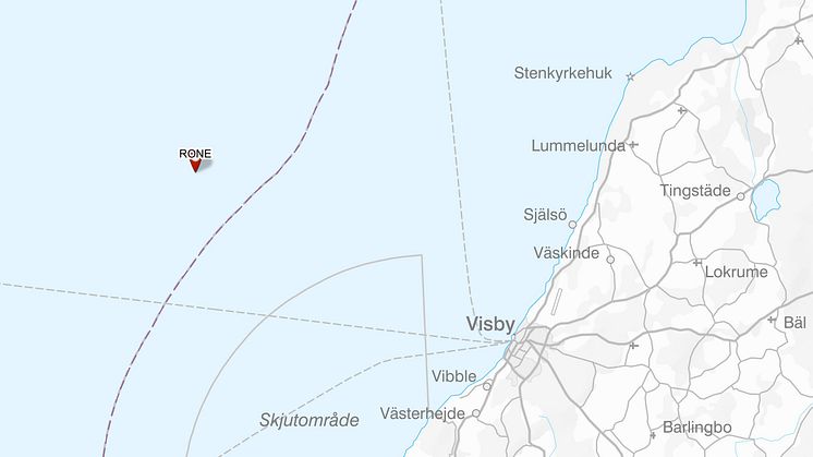 Vraket ligger på 98 meters djup, 28 km väster om Gotland. 
