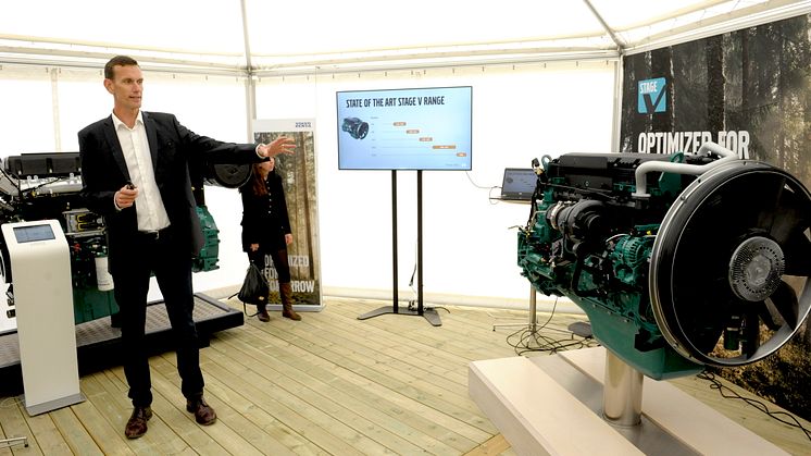 På Elmia Woods första dag avtäckte Volvo Penta sin version av framtidens motor i skogsbruket.