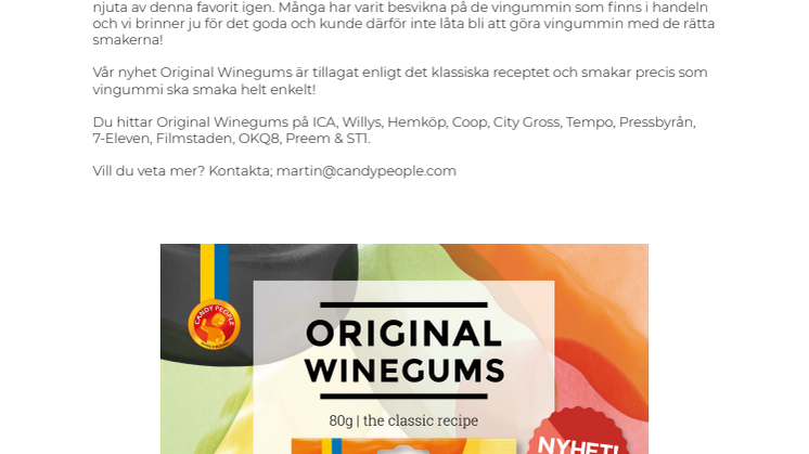Originalvingummit åter i butikshyllorna