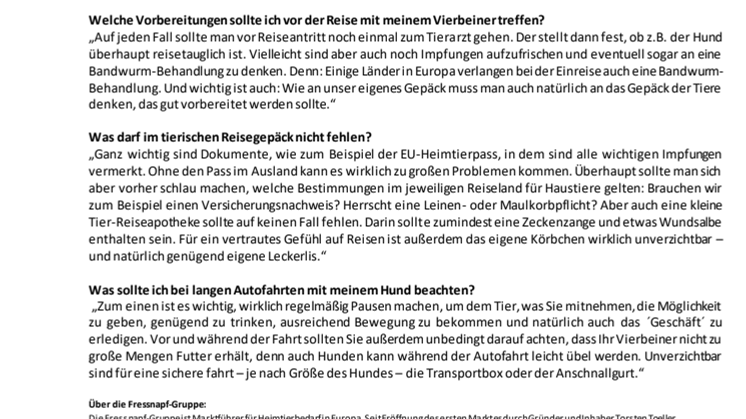 Tierischer Urlaub – sicher verreisen mit Hund & Co.
