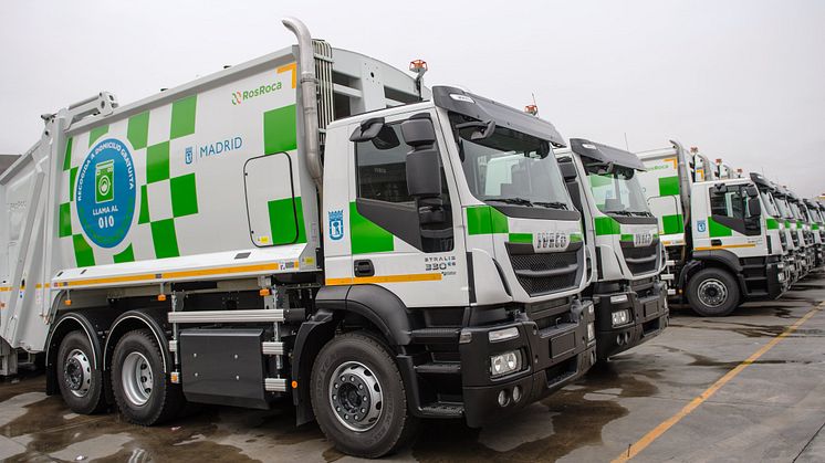Kommunfullmäktige i Madrid har köpt in 109 tunga Iveco Stralis-fordon som går på komprimerad naturgas (CNG) till sin park av sophämtningsfordon.