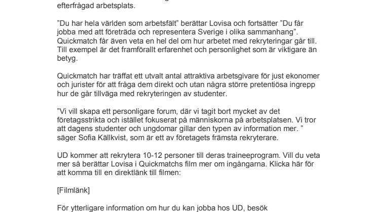 UD gillar världsvana och språkkunniga studenter!