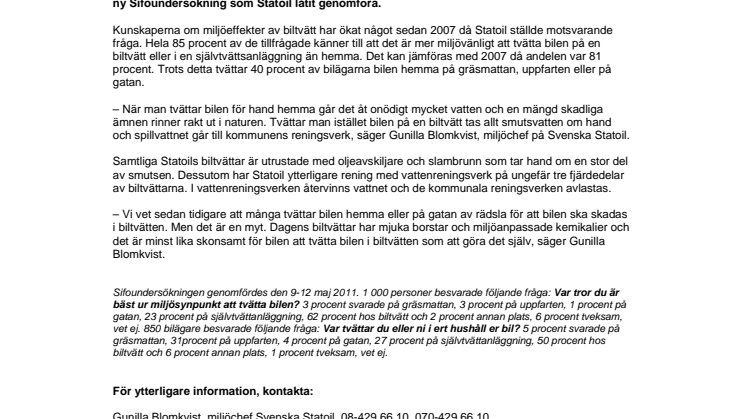 Många tvättar bilen hemma trots kunskap om miljöeffekterna