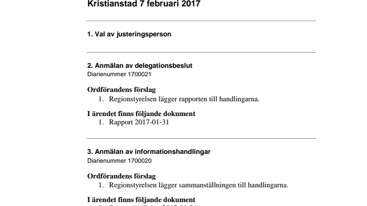 RS Ärenden 2017-02-07