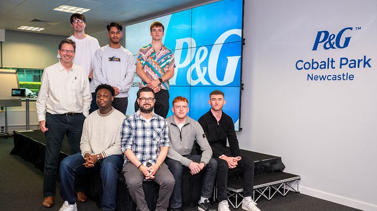 Northumbria students with staff at Procter & Gamble 
