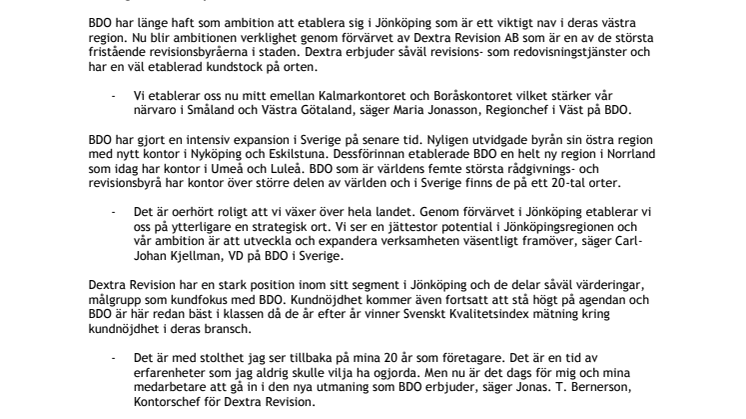 BDO växer i Västsverige