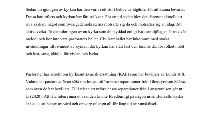 Sätt igång och renovera Bunkeflo kyrka
