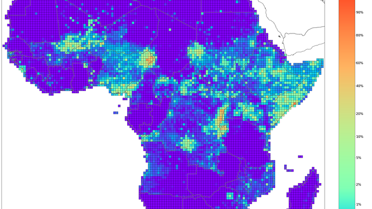Figure 1: Predicted risk of state-based armed conflict across Africa, June 2018