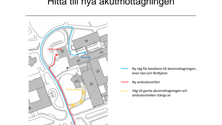 Hitta till den nya entrén på akutmottagningen på Danderyds sjukhus