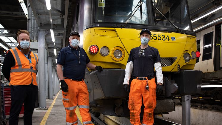 Train maintainers at Hornsey Depot Depot