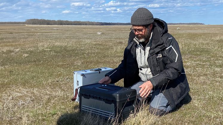 Dick Liljegren vid fältarbete på Ölands södra udde