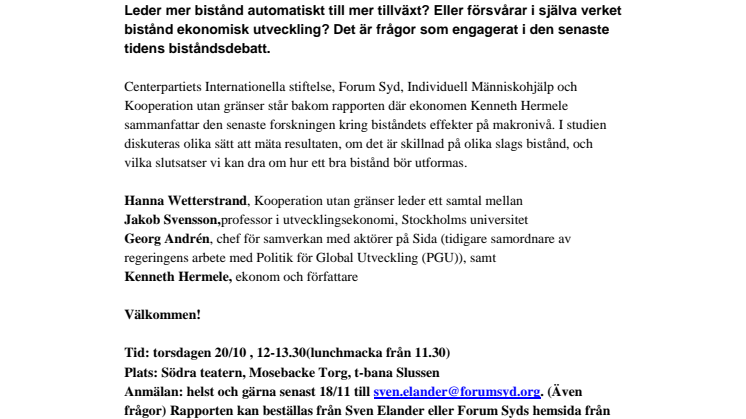 Hjälp eller Stjälp-Biståndet och tillväxten