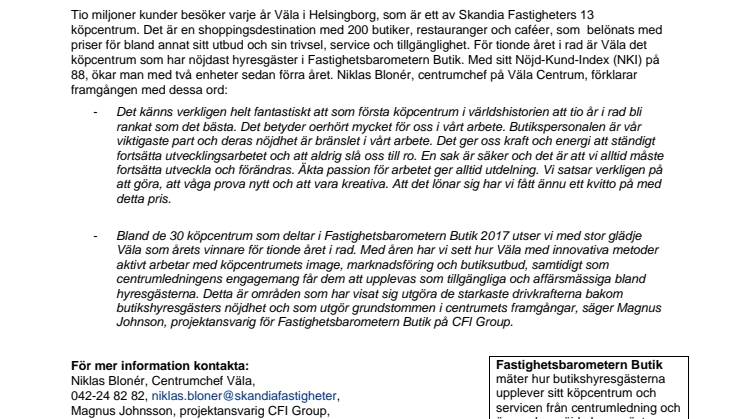 Historisk dubbelsiffrig segersvit för Väla