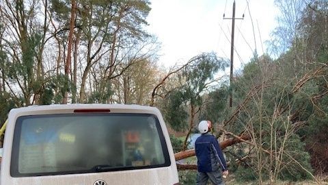 Avacon-Mitarbeiter im Dauereinsatz - Stromausfälle durch Sturmtief Zeynep fast behoben