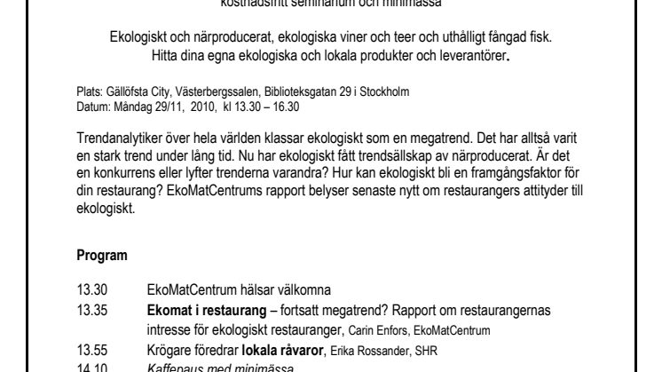 ”Vårt festande ska inte orsaka lidande någon annanstans”  Miljötänk i fokus på restauranger 
