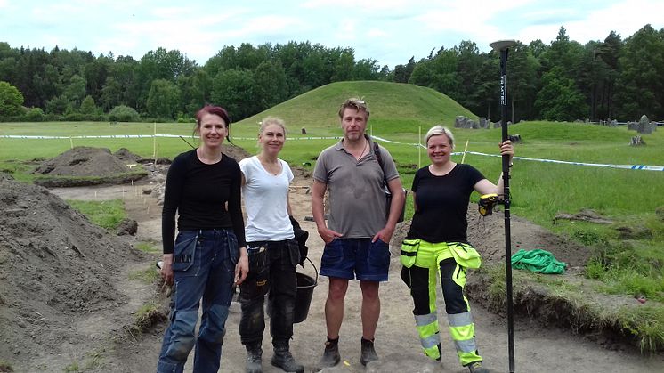Arkeologerna Alexandra Sanmark, Marta Lindeberg, Mathias Bäck och Kristina Jonsson kommer tillbaka till Anundshög för nya utgrävningar vecka 39.