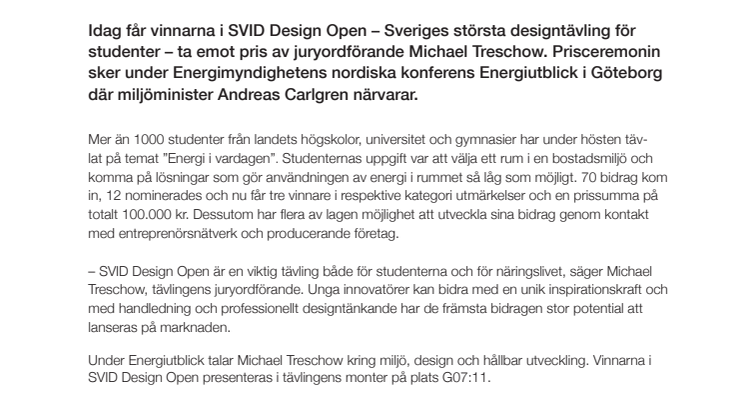 Interaktiv barnbok och digitalt energimonster förstapristagare i SVID Design Open
