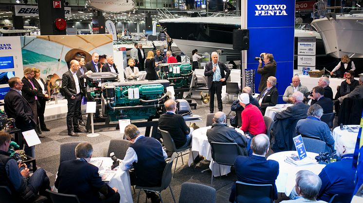 Båtmässan 2014 Pressträff i Volvo Pentas monter