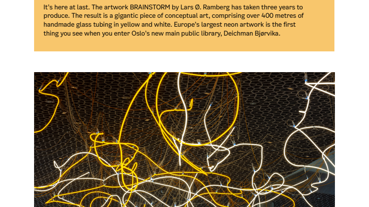Press-release - Lars Ø Ramberg BRAINSTORM - Deichman Bjørvika Oslo