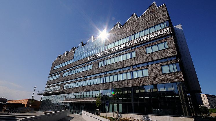 Den nya byggnaden för Lindholmens tekniska gymnasium. Foto: Hannah Björk.