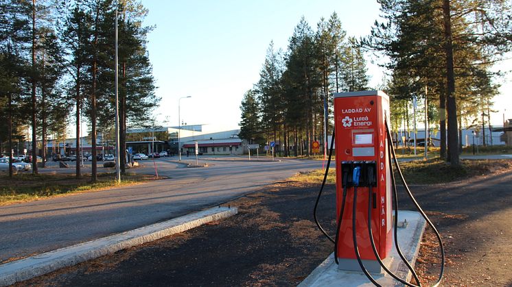 Luleå Energis snabbladdare utanför Luleå Airport