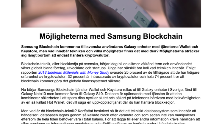 Möjligheterna med Samsung Blockchain