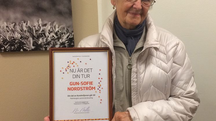 Gun-Sofie Nordström valde att skänka sin del av Kundmiljonen till Malmbergets pensionärsbowlingklubb.