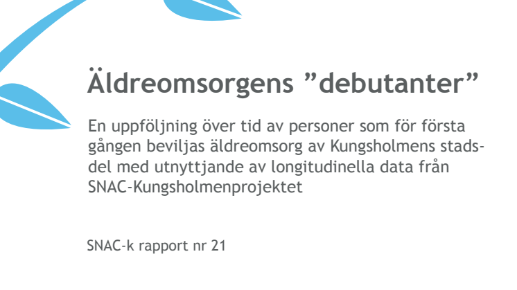 Äldrecentrums rapport 2013:7 - Äldreomsorgens ”debutanter”