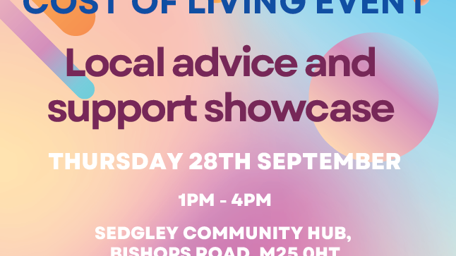 Local advice and support - Sedgley Community Hub, Bishops Road, M25 0HT