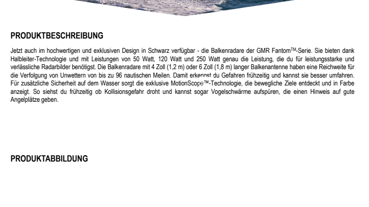 Datenblatt Garmin GMR Fantom Schwarz