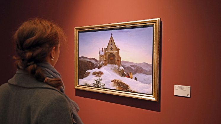 Ernst Ferdinand Oehme - Bergkapelle im Winter 